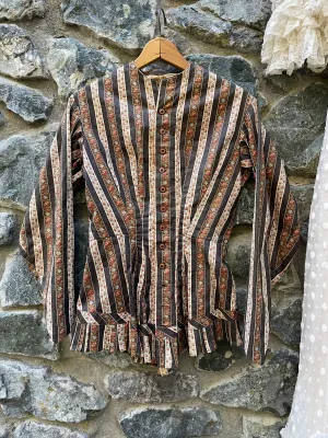 1870s Madder Brown Polished Cotton Bodice