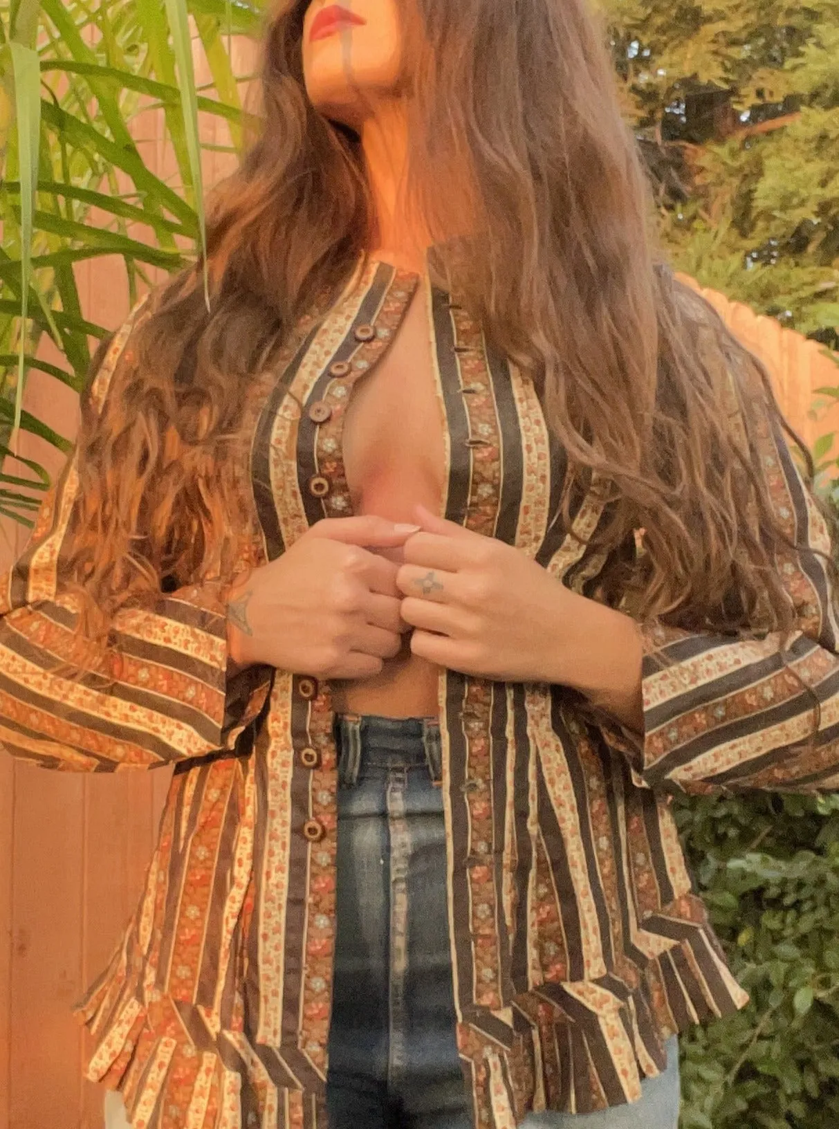 1870s Madder Brown Polished Cotton Bodice