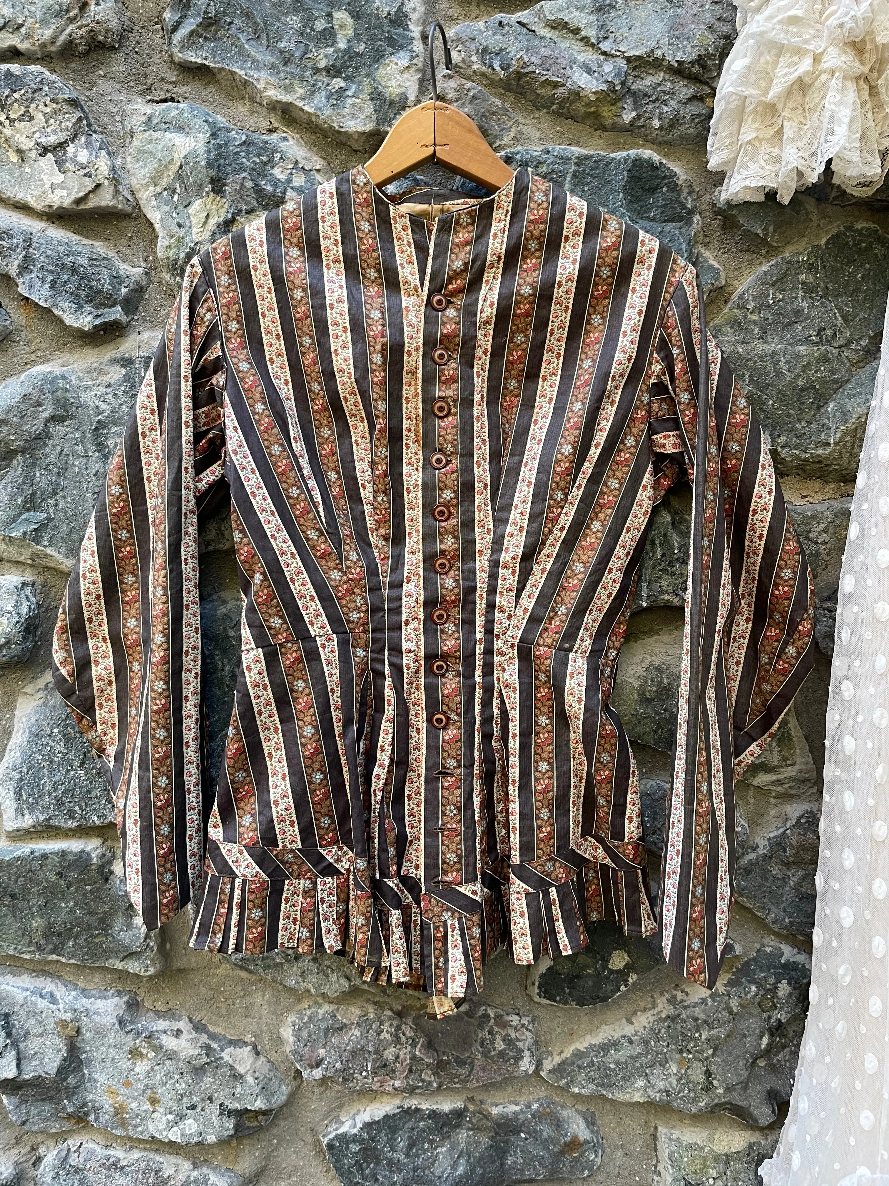 1870s Madder Brown Polished Cotton Bodice