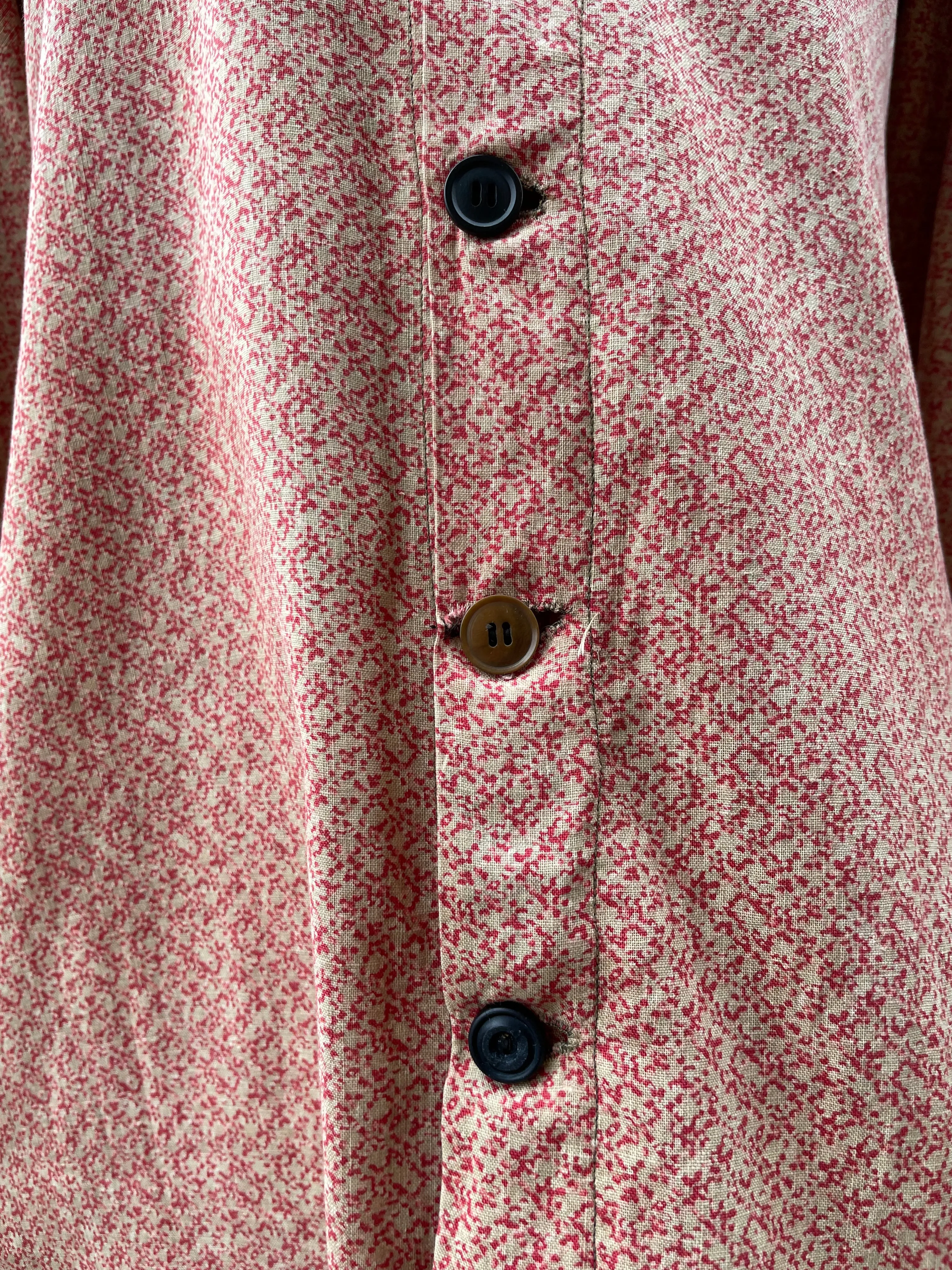 1870s Roller Print Cotton Prairie Dress
