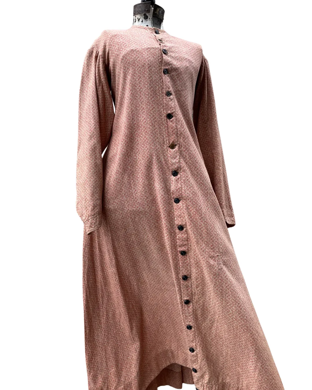1870s Roller Print Cotton Prairie Dress