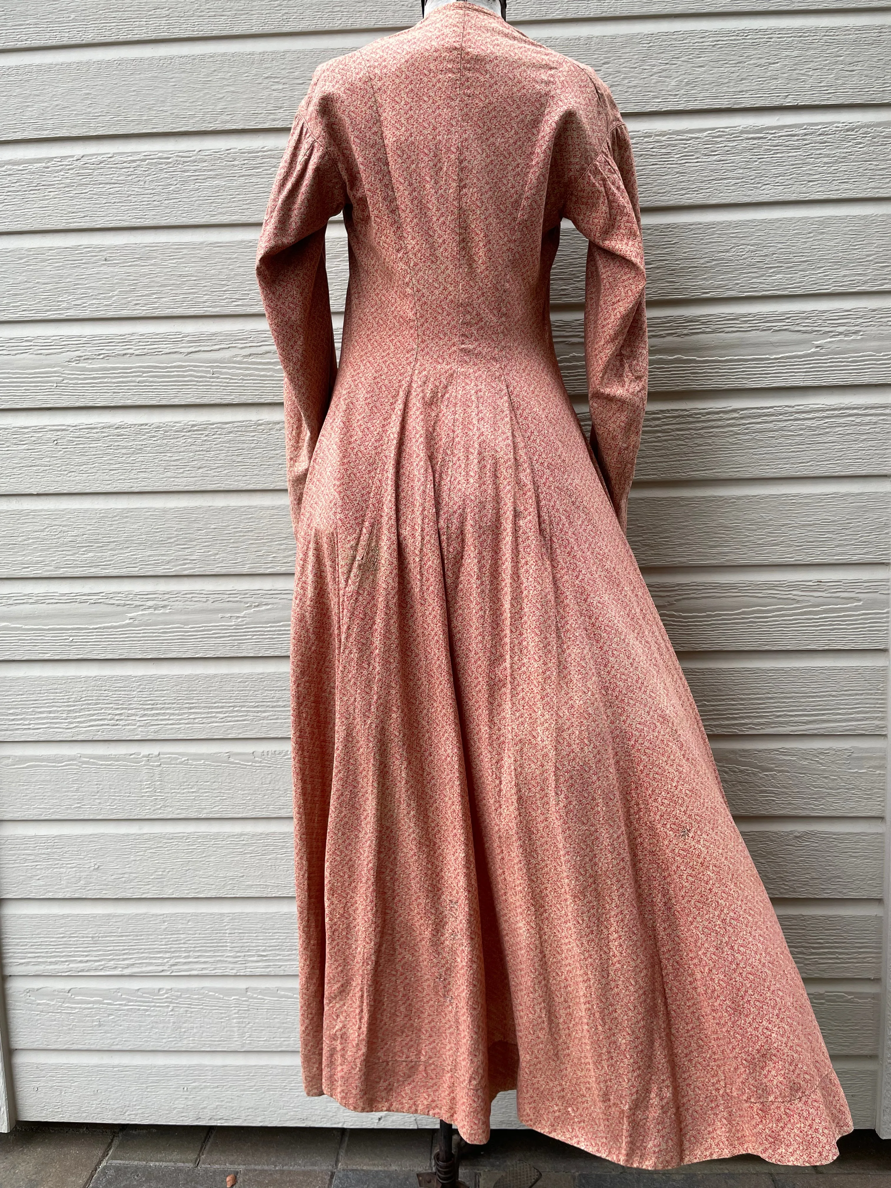 1870s Roller Print Cotton Prairie Dress