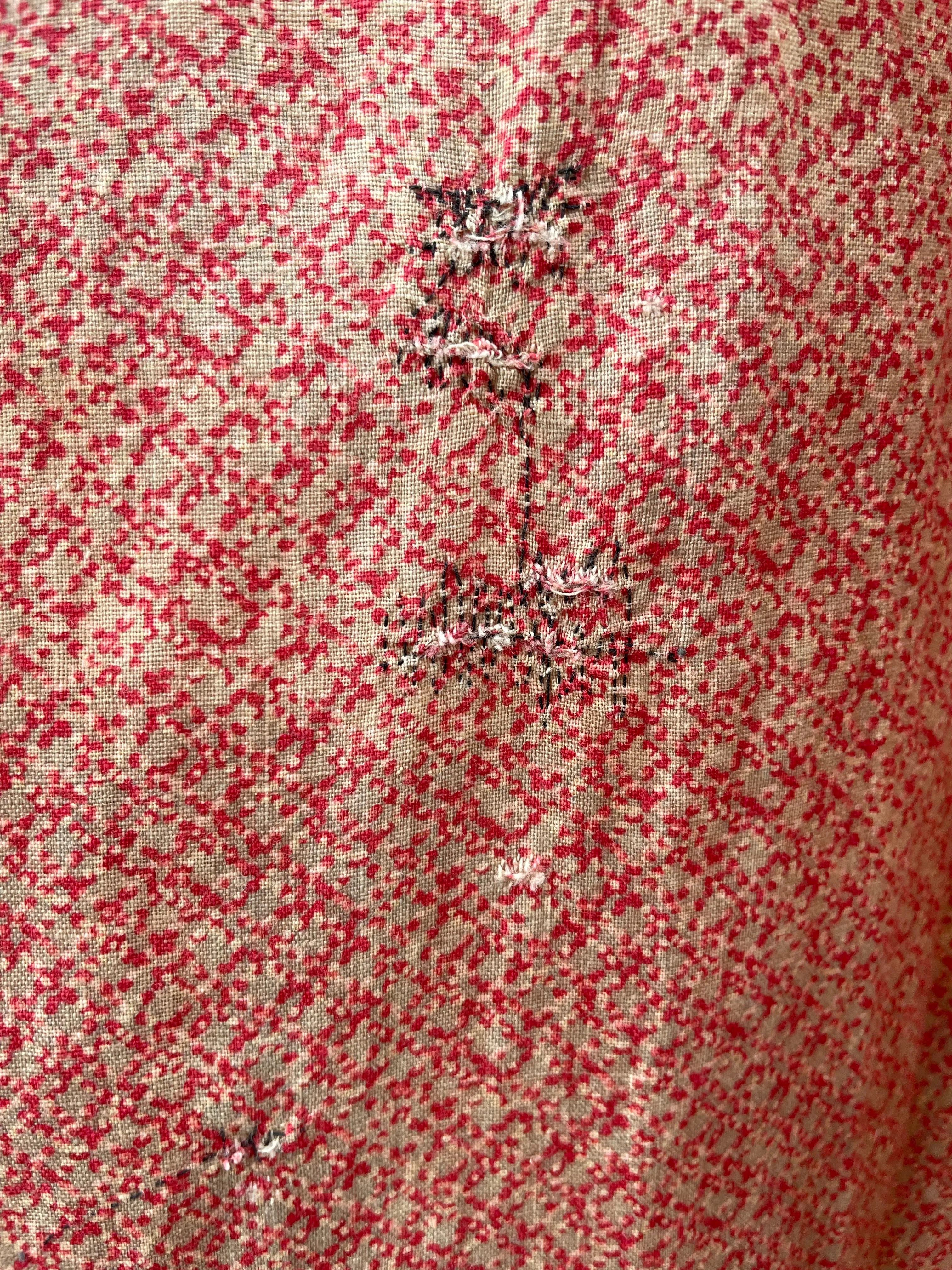 1870s Roller Print Cotton Prairie Dress