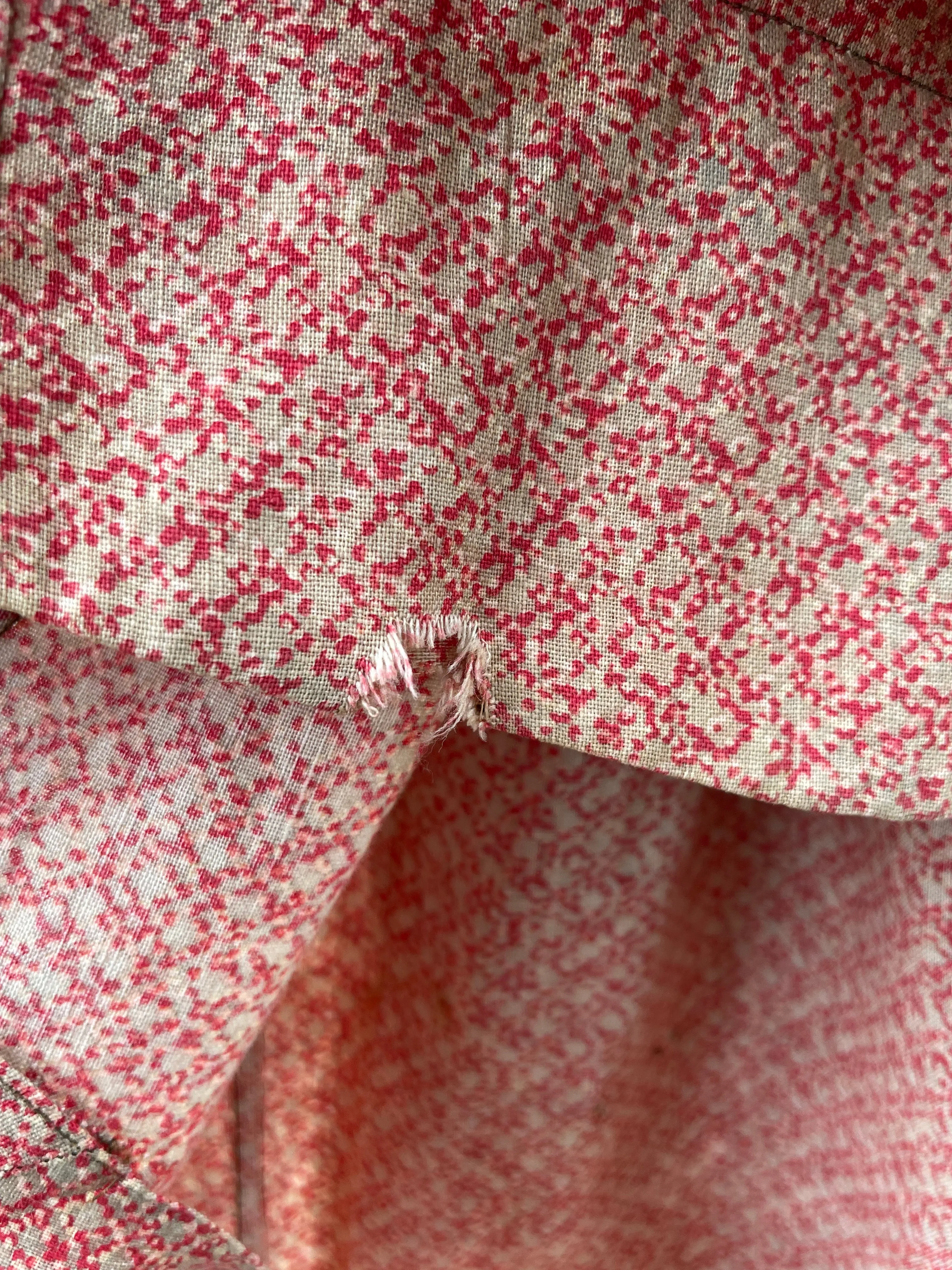 1870s Roller Print Cotton Prairie Dress