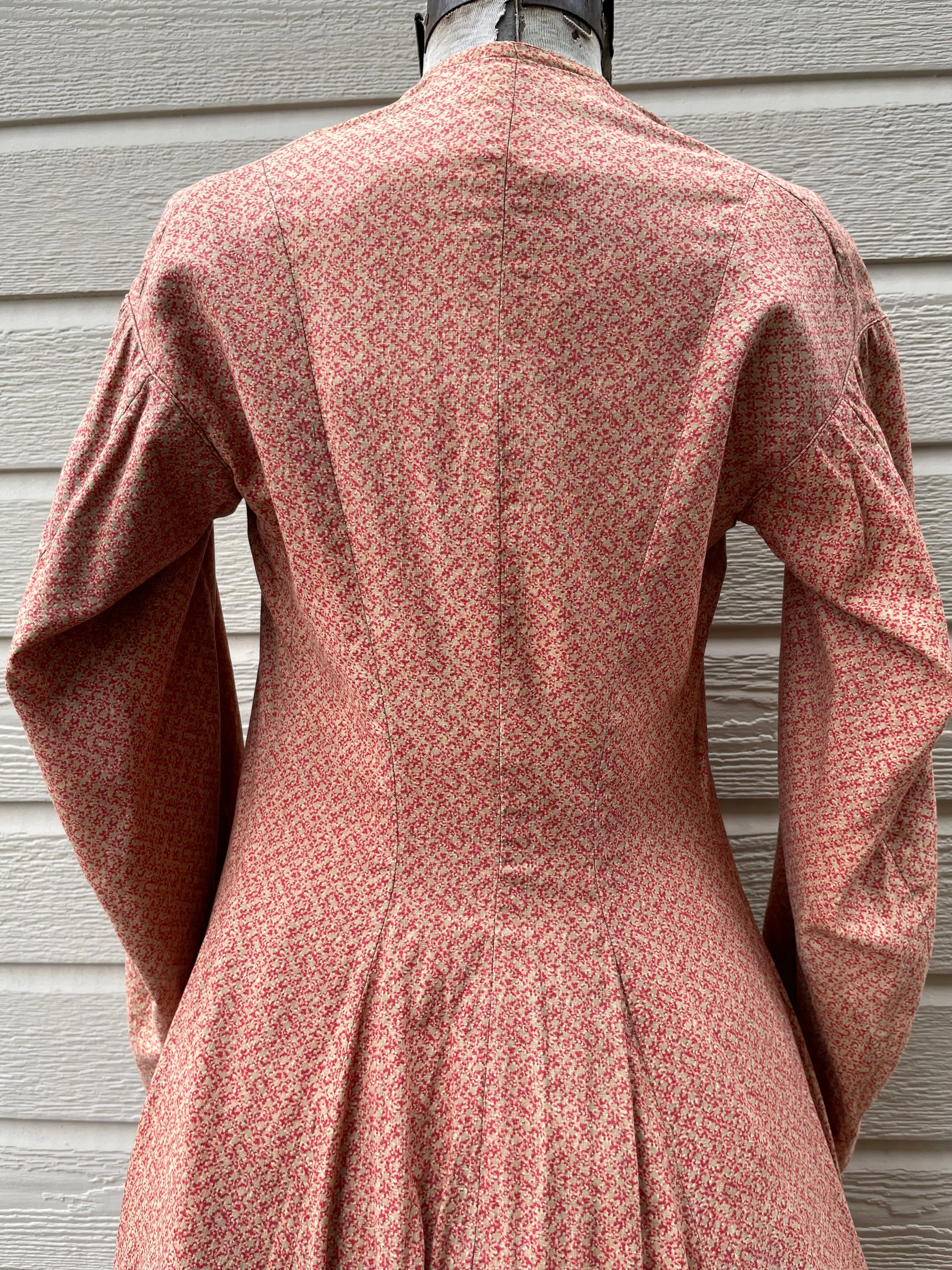 1870s Roller Print Cotton Prairie Dress
