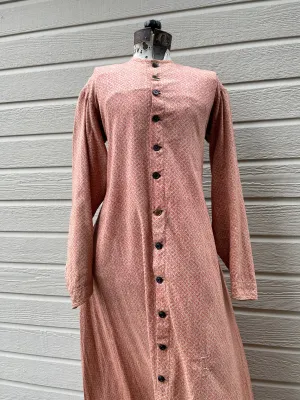 1870s Roller Print Cotton Prairie Dress