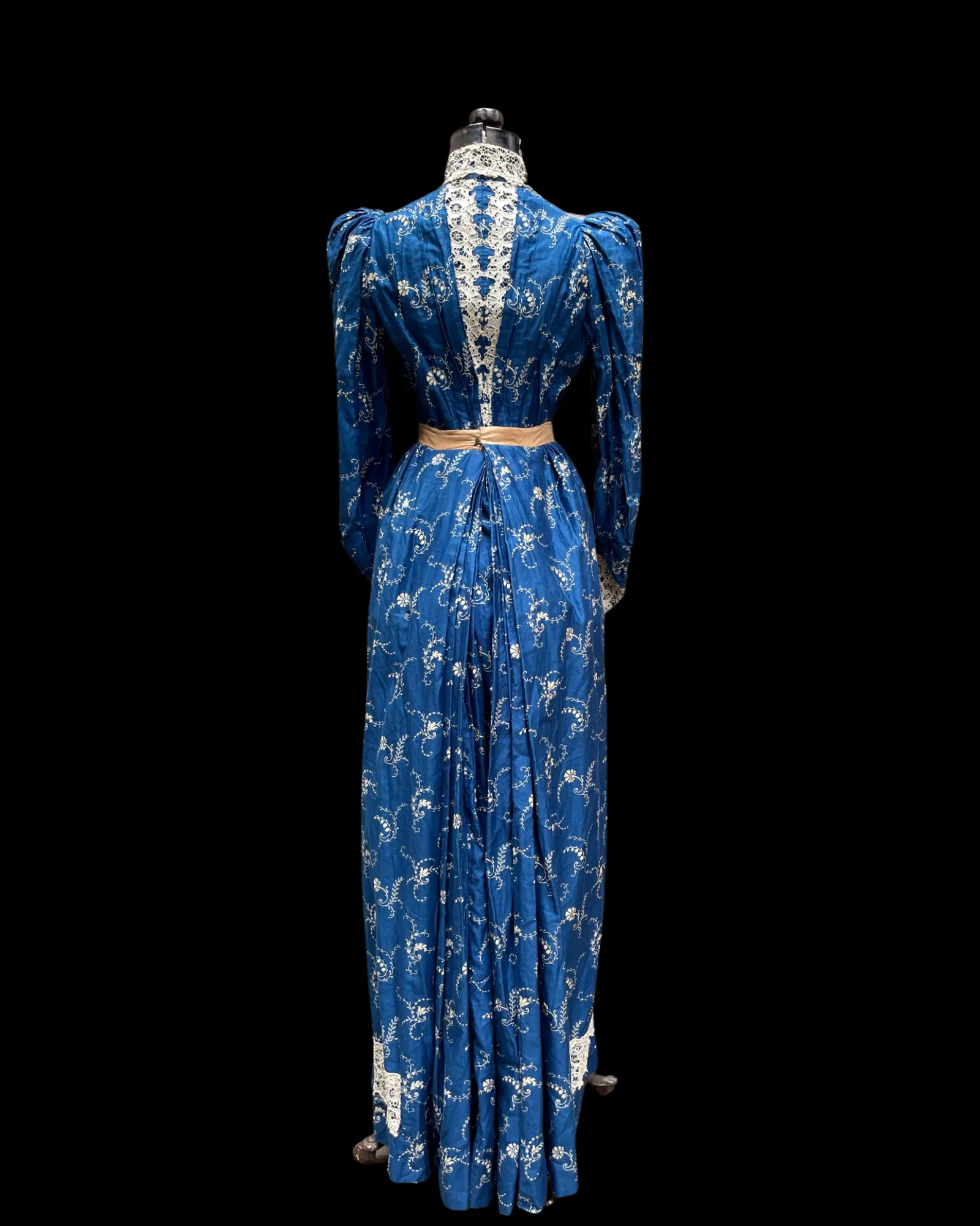 1890s Indigo Printed Cotton Dress