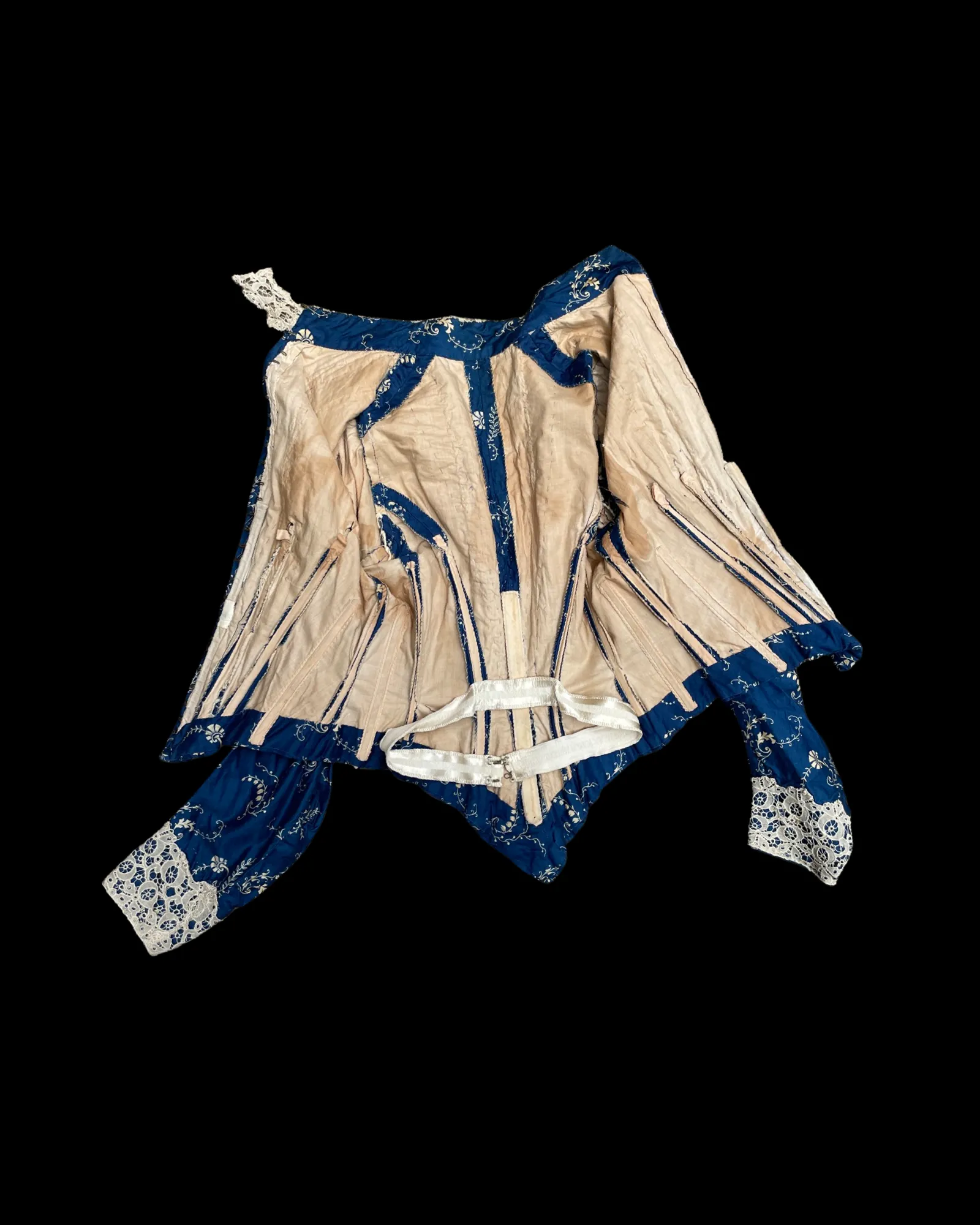 1890s Indigo Printed Cotton Dress