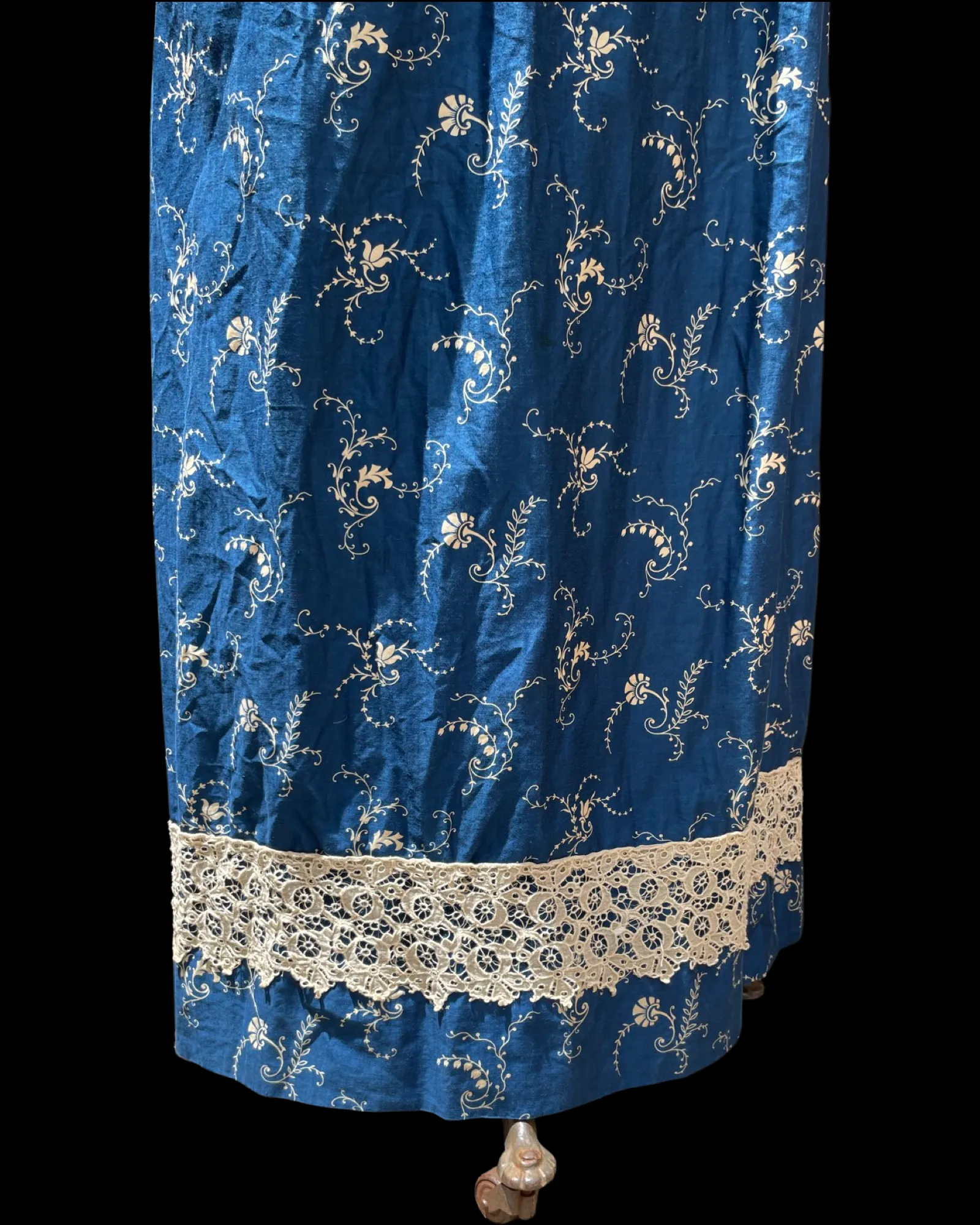 1890s Indigo Printed Cotton Dress