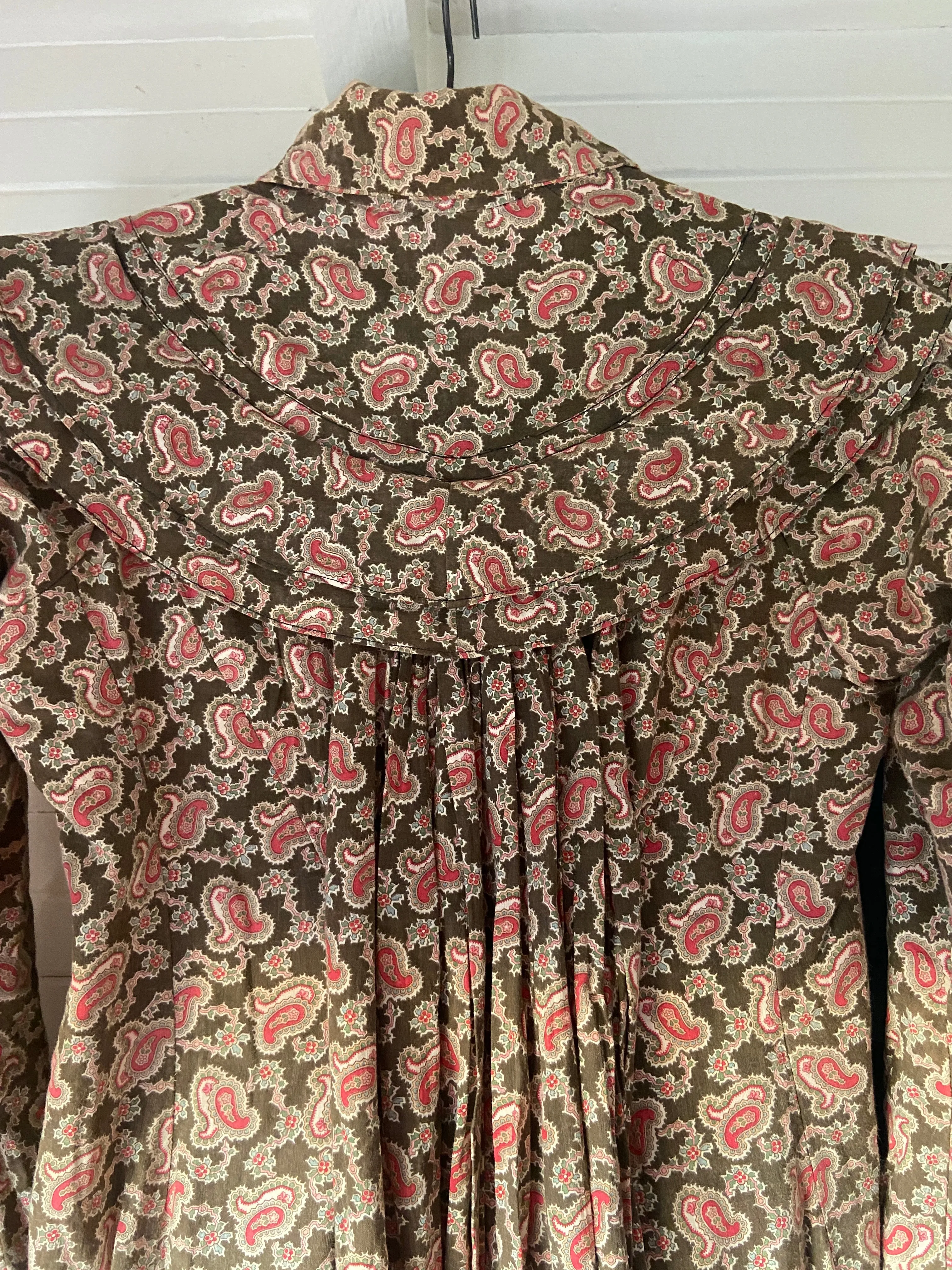 1890s Paisley Cotton Wrapper Dress