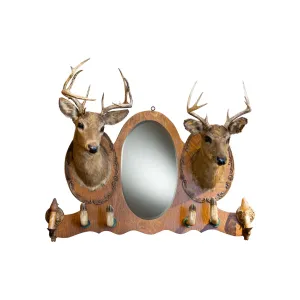Adirondack Double Deer Hat Rack/Mirror