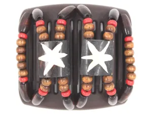 African Butterfly Chameleon Hair Comb - Stones & Bones Brown 29