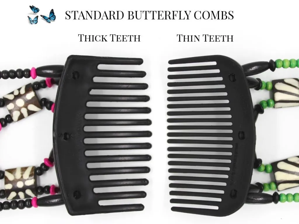African Butterfly Hair Comb - Stones & Bones Black 97