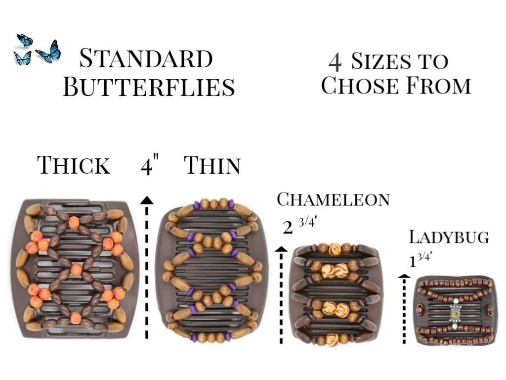 African Butterfly Thick Hair Comb - Stones & Bones Brown 99