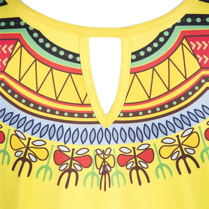 African Kitenge Wax Print Ankara Batik Bohemian Sleeveless Long Dress