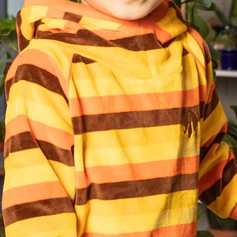 Alba Of Denmark Habian Hoodie - Emperador Big Stripes - Velour