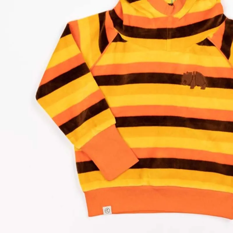 Alba Of Denmark Habian Hoodie - Emperador Big Stripes - Velour