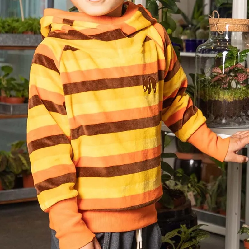 Alba Of Denmark Habian Hoodie - Emperador Big Stripes - Velour