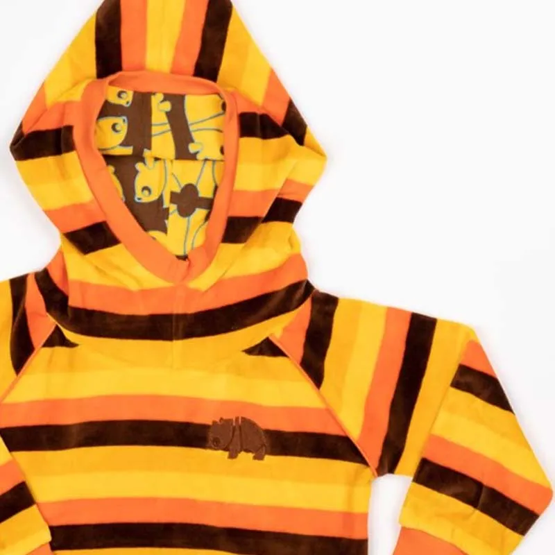 Alba Of Denmark Habian Hoodie - Emperador Big Stripes - Velour