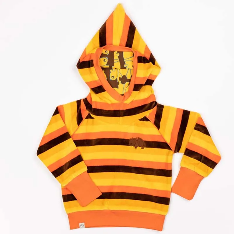 Alba Of Denmark Habian Hoodie - Emperador Big Stripes - Velour