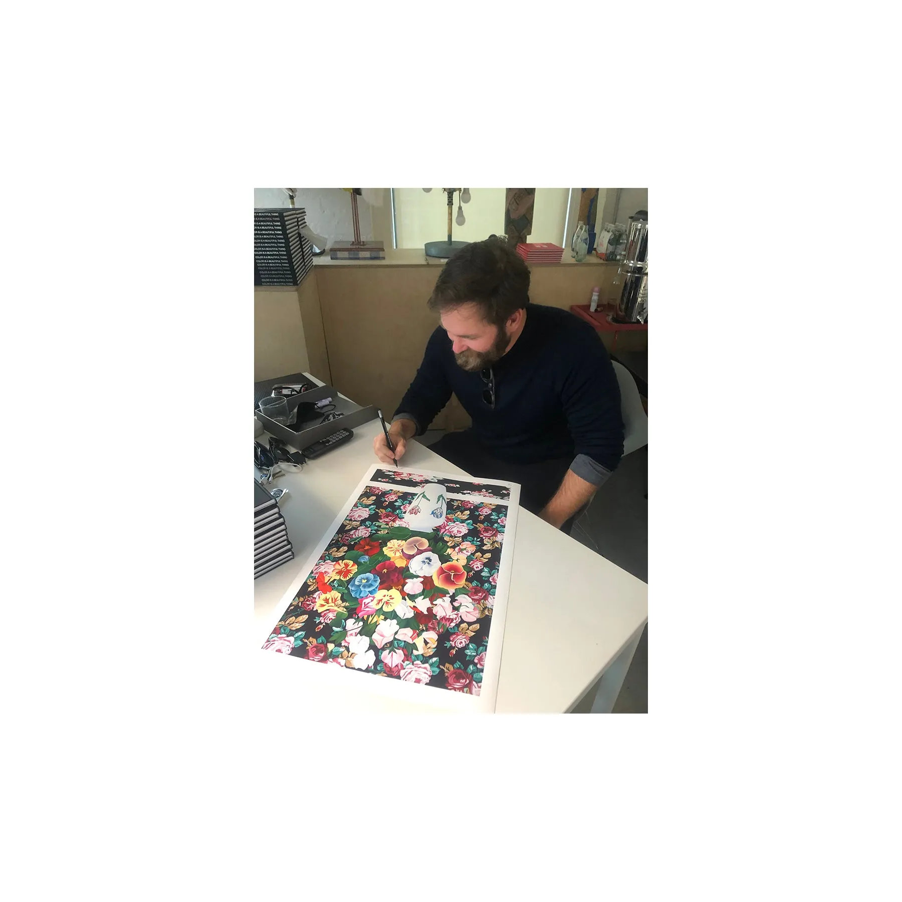 Alec Egan, Flowers on Flowers, 2021; Signed and Numbered Limited Edition Print