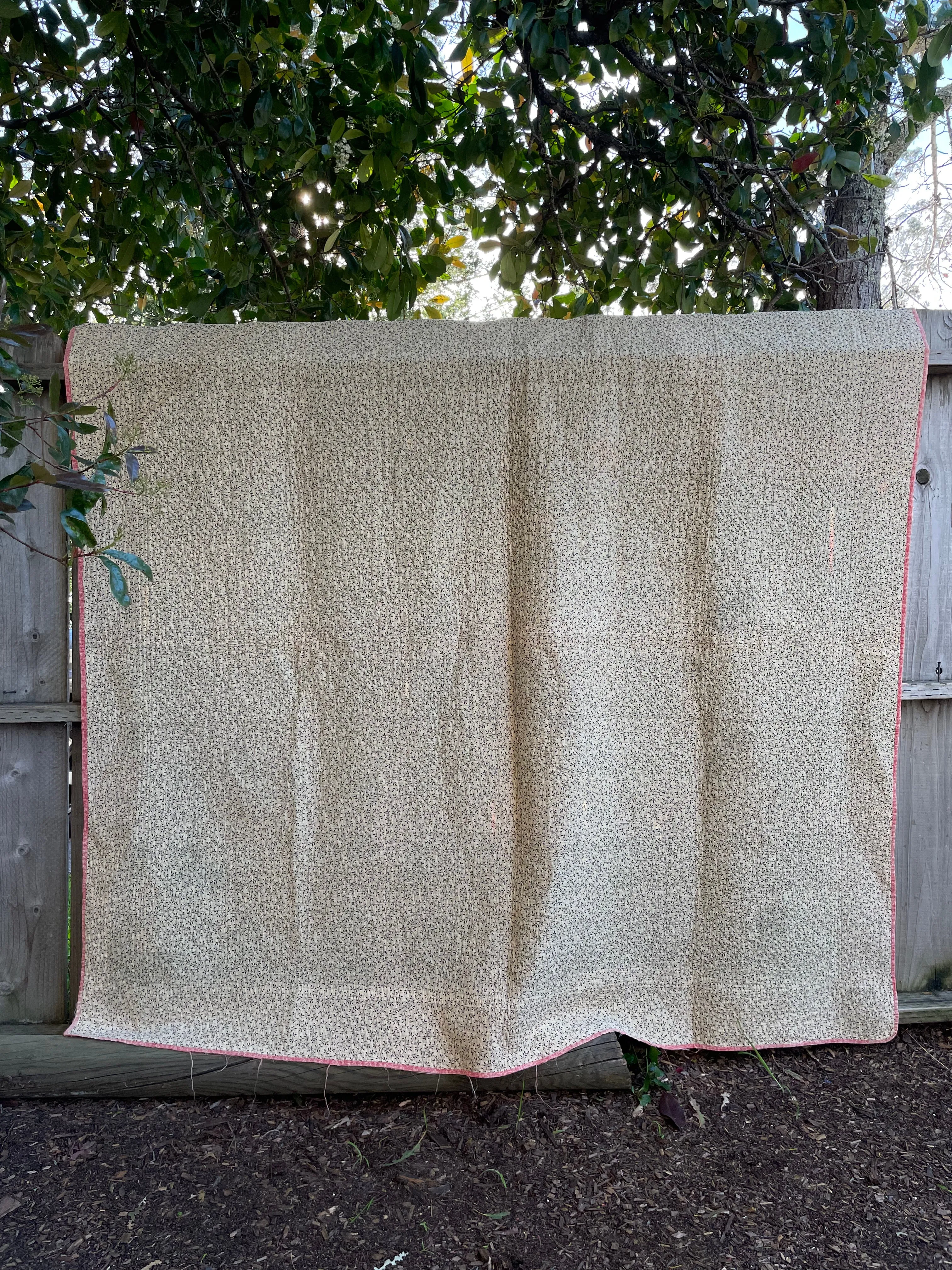 Antique 1880s Calico Double Wrench Summer Weight Quilt