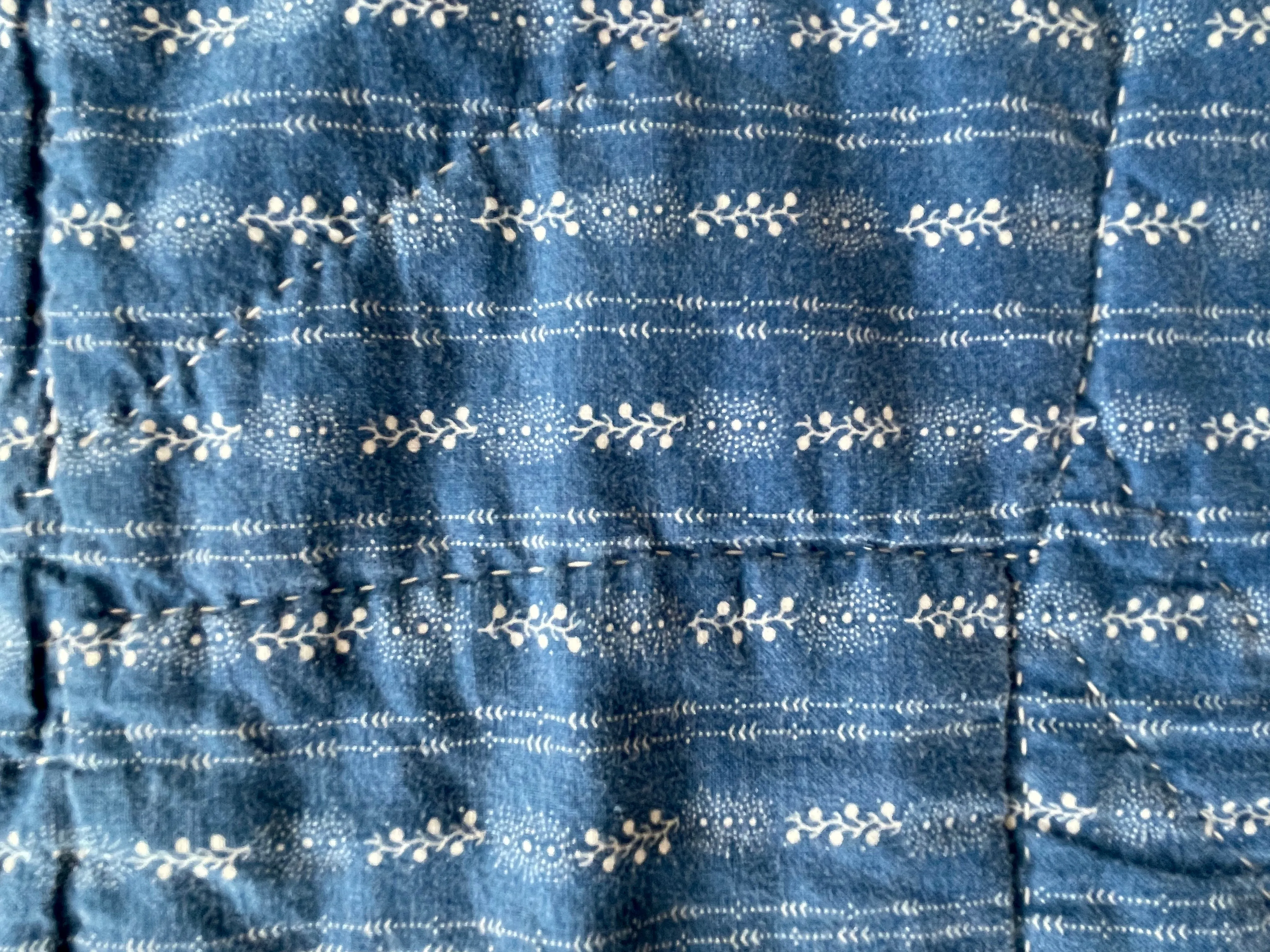 Antique 19th Century Folk Art Cotton Crazy Quilt