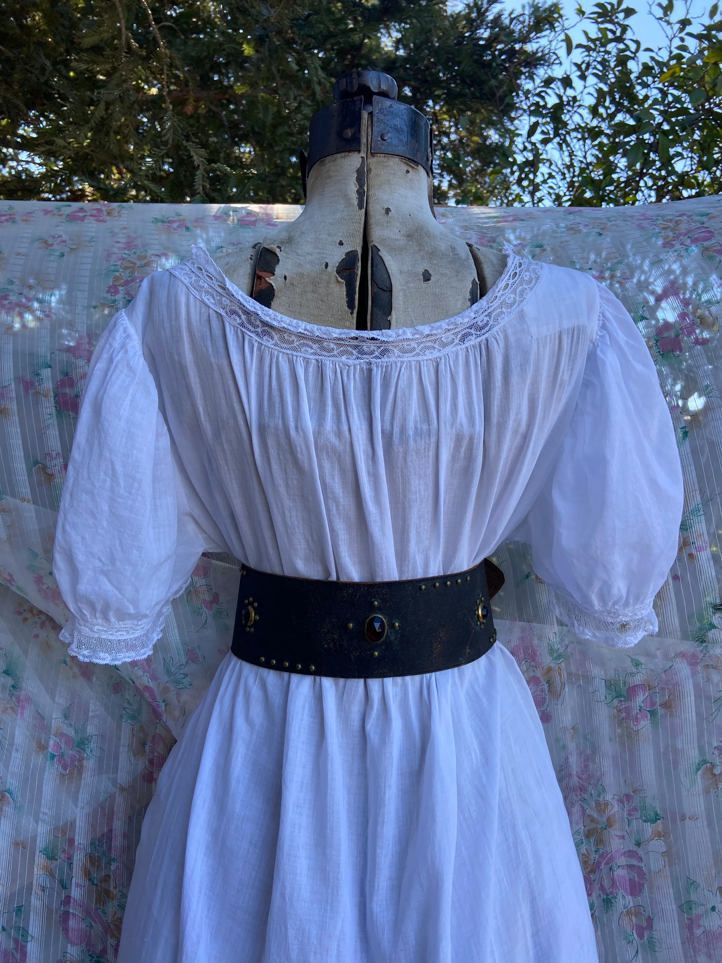 Antique 19th Century Tissue Cotton Empire Waist Chemise