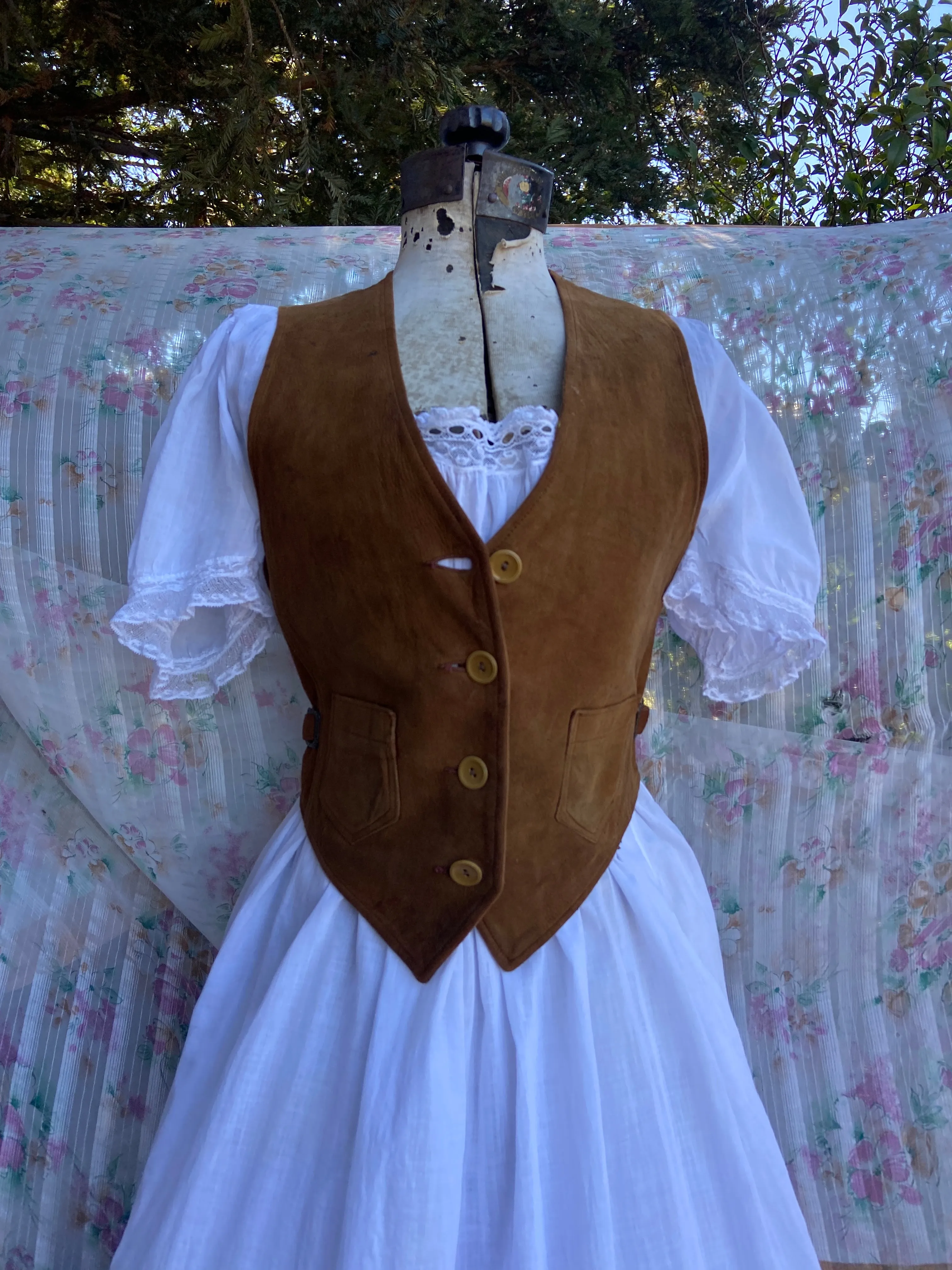 Antique 19th Century Tissue Cotton Empire Waist Chemise