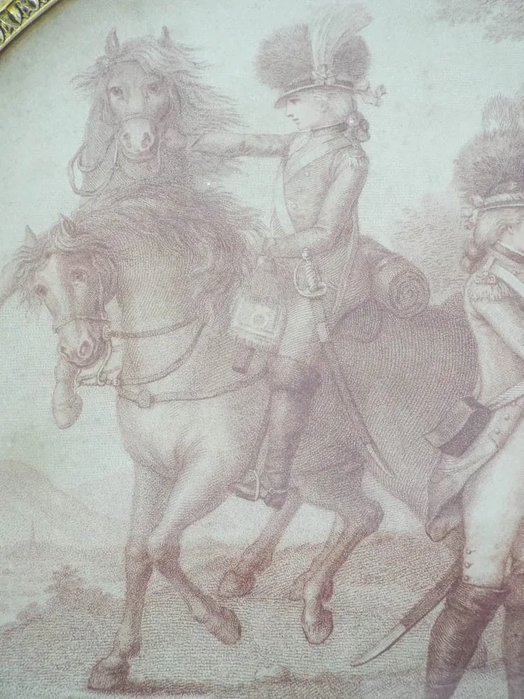 Antique American War Of Independence Framed Military Print