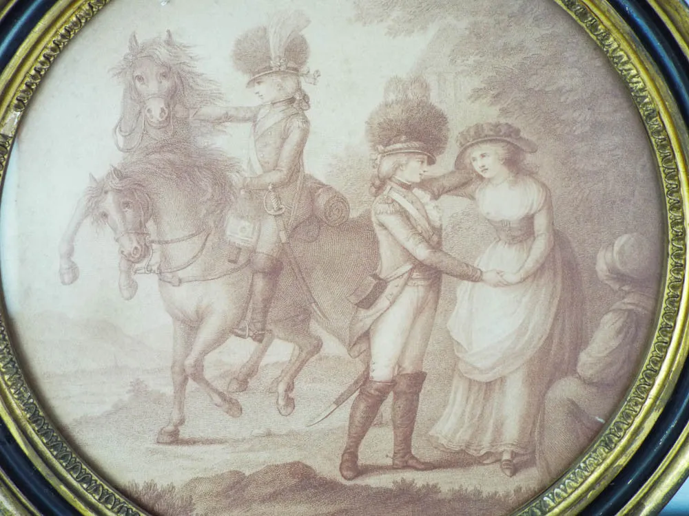Antique American War Of Independence Framed Military Print