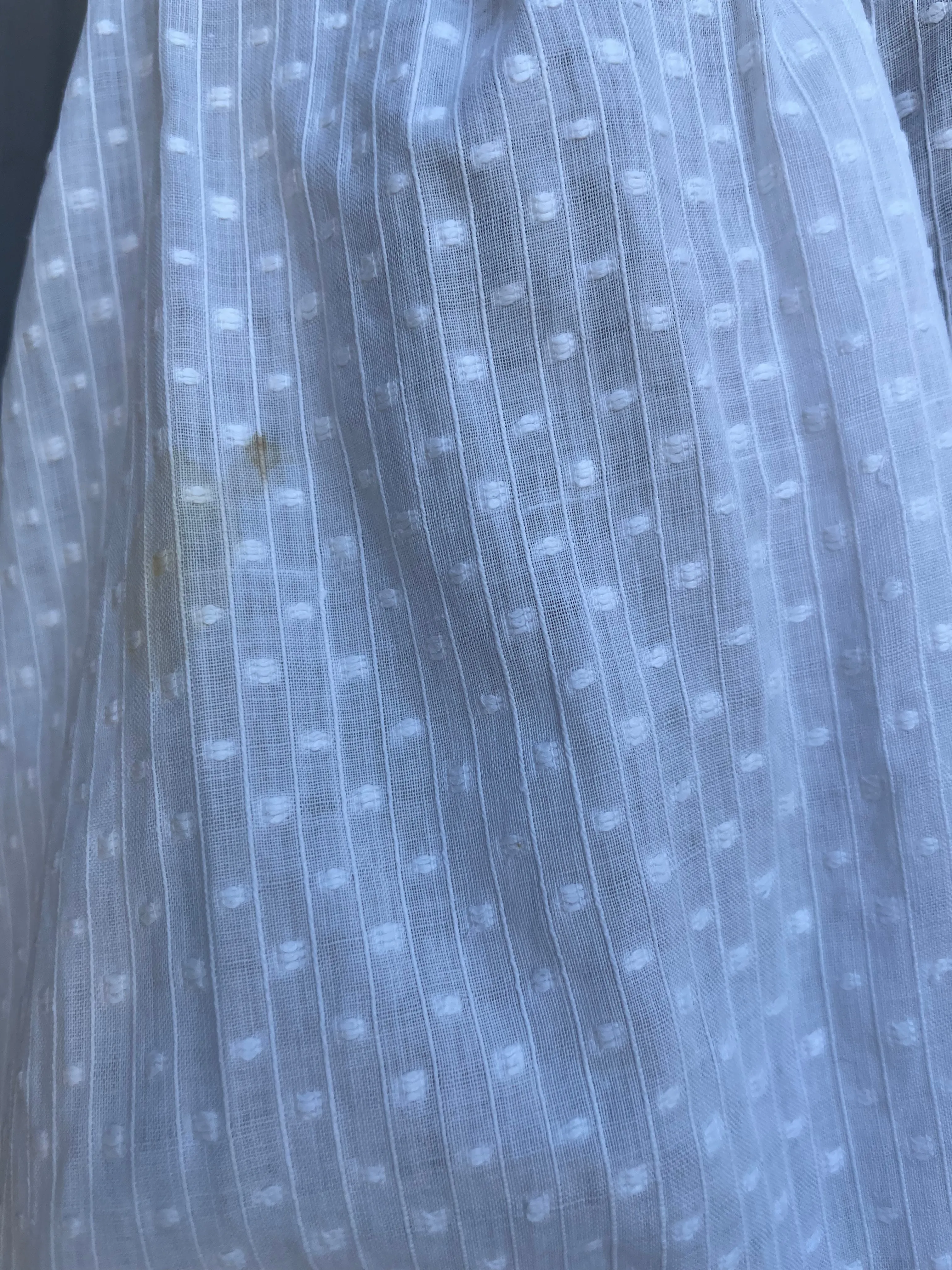 Antique Bell Epoque 1890s Cotton Swiss Dot Trained Peignoir