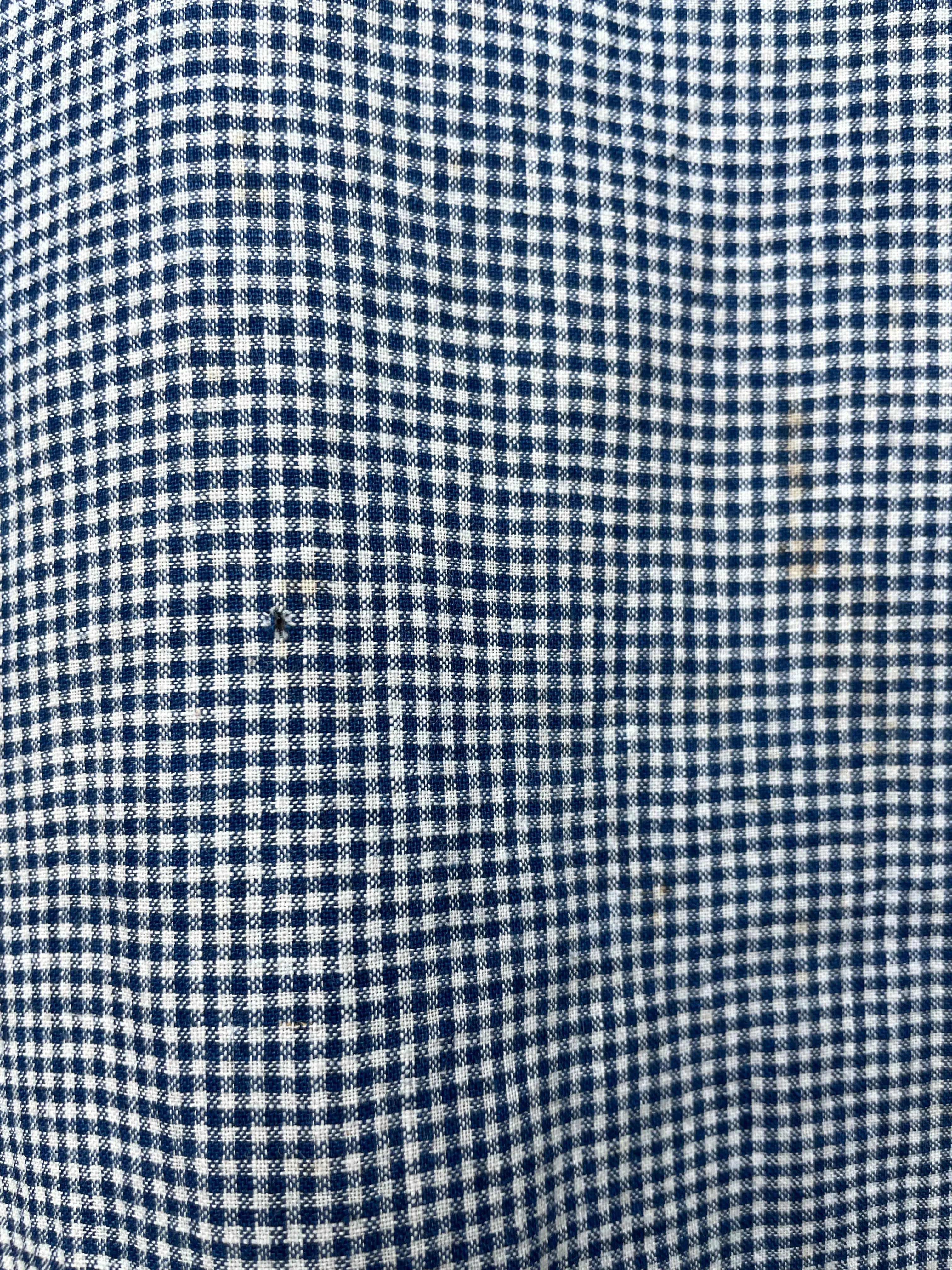 Antique Primitive Indigo Checkered Homespun Pinafore Dress