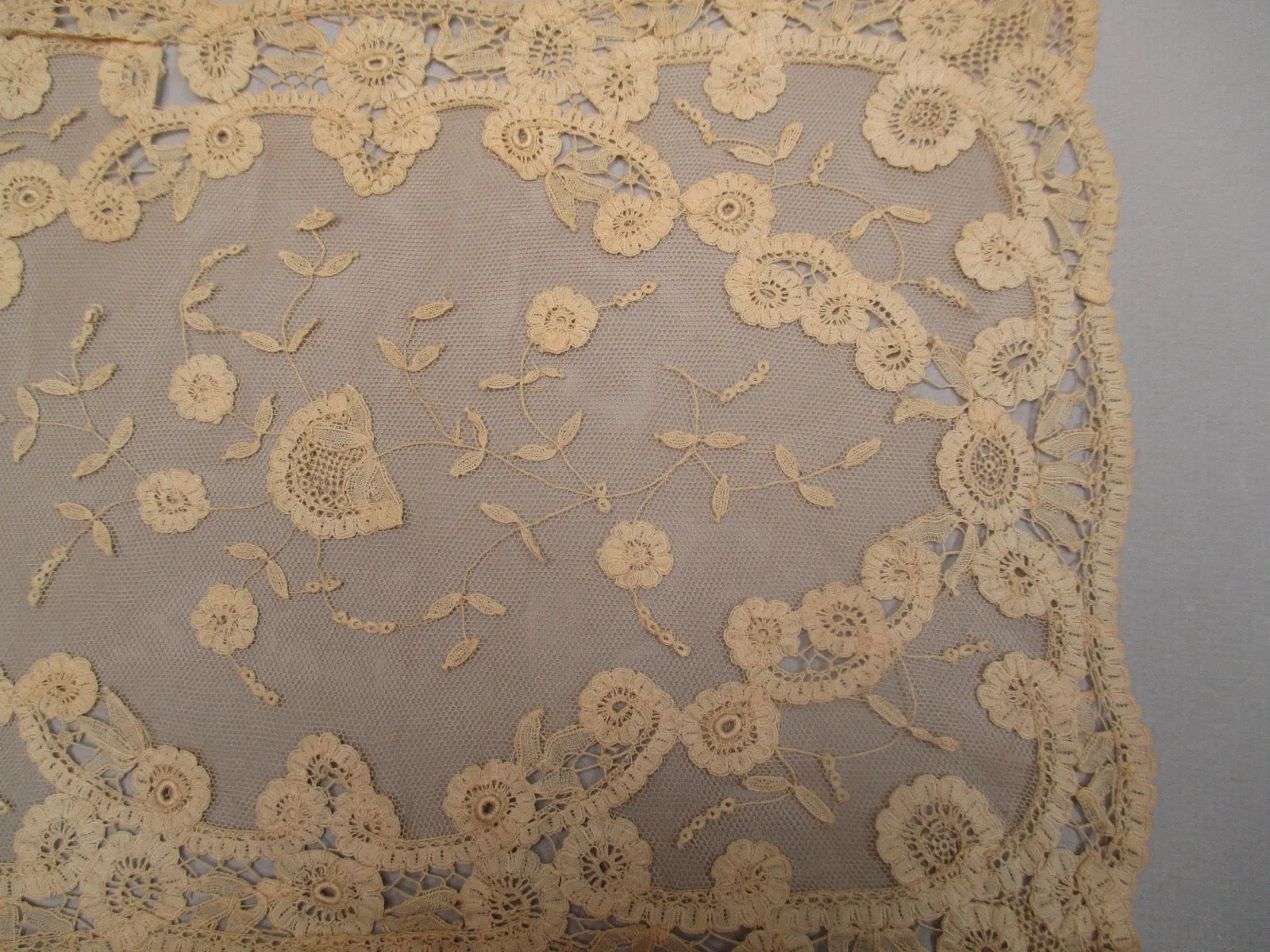 Antique Victorian applique lace doily