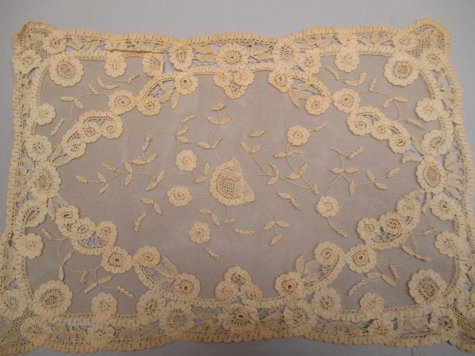 Antique Victorian applique lace doily