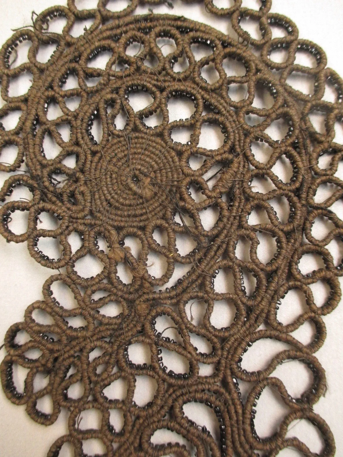 Antique Victorian Black Jet Beaded Appliqué
