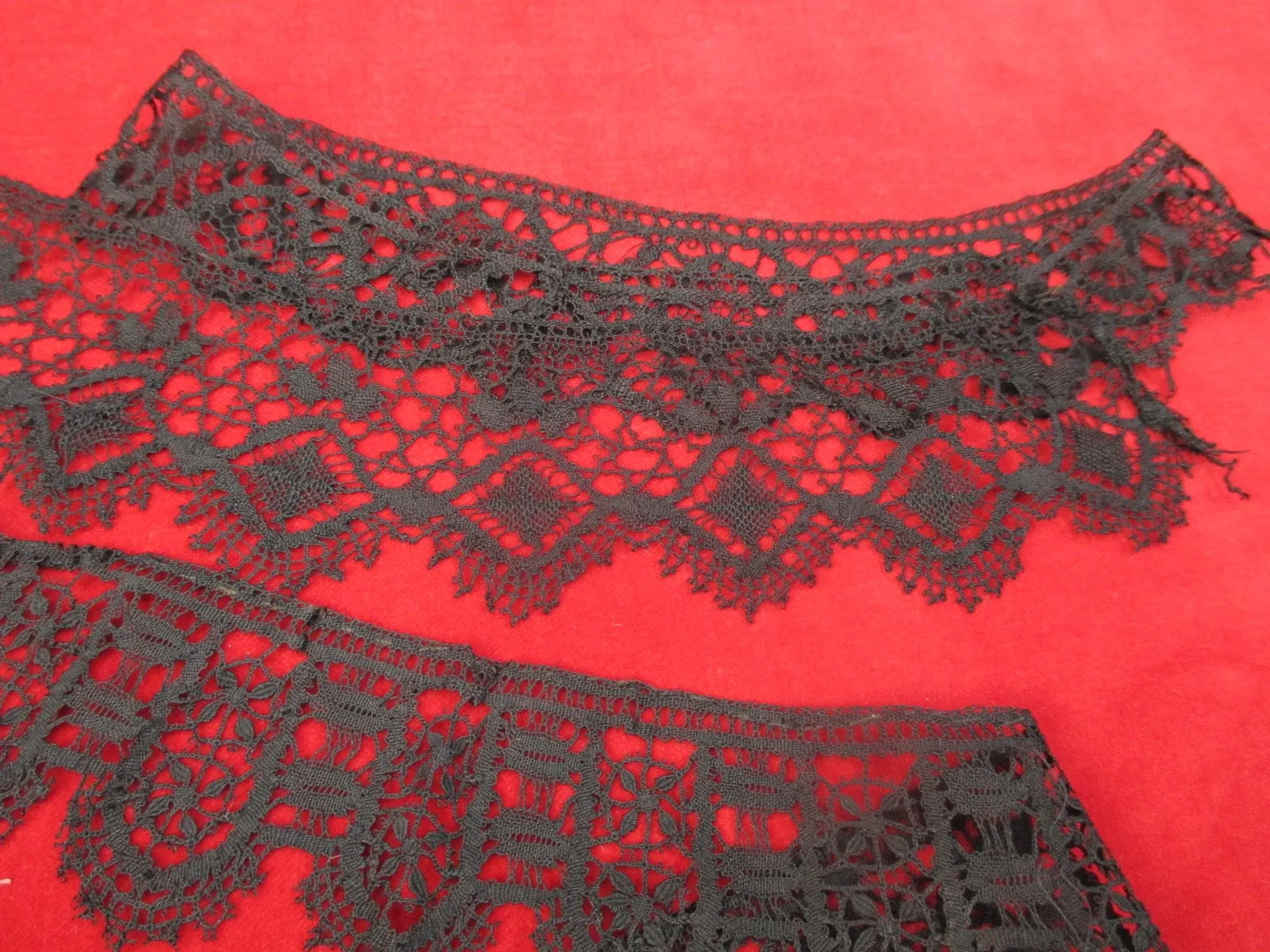 Antique Victorian Black Lace Trim 4 pieces