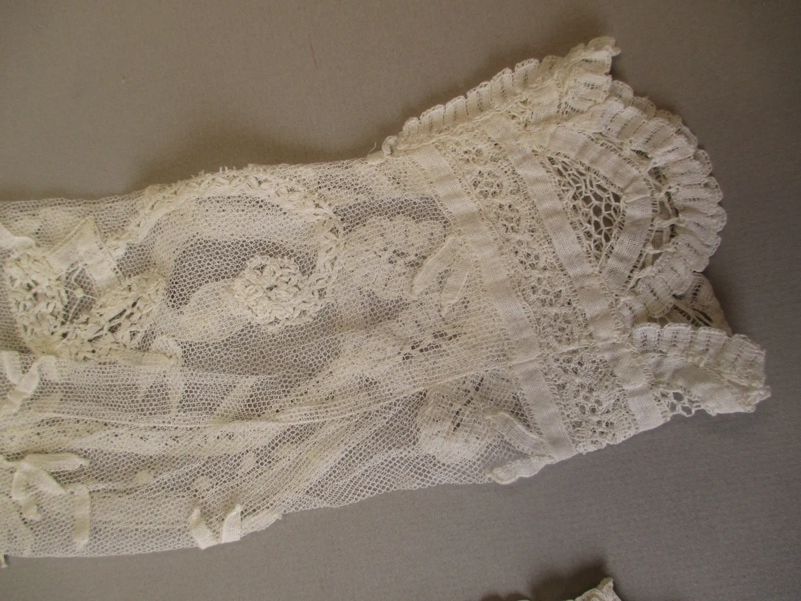 Antique Victorian Brussels lace Bridal sleeves
