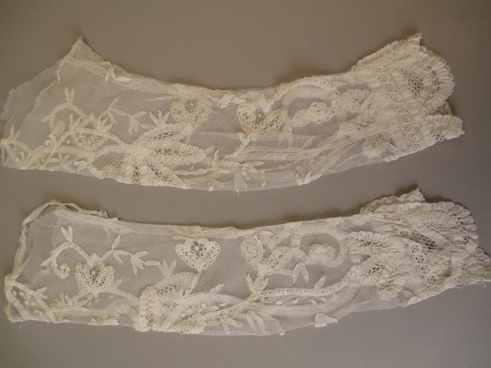 Antique Victorian Brussels lace Bridal sleeves