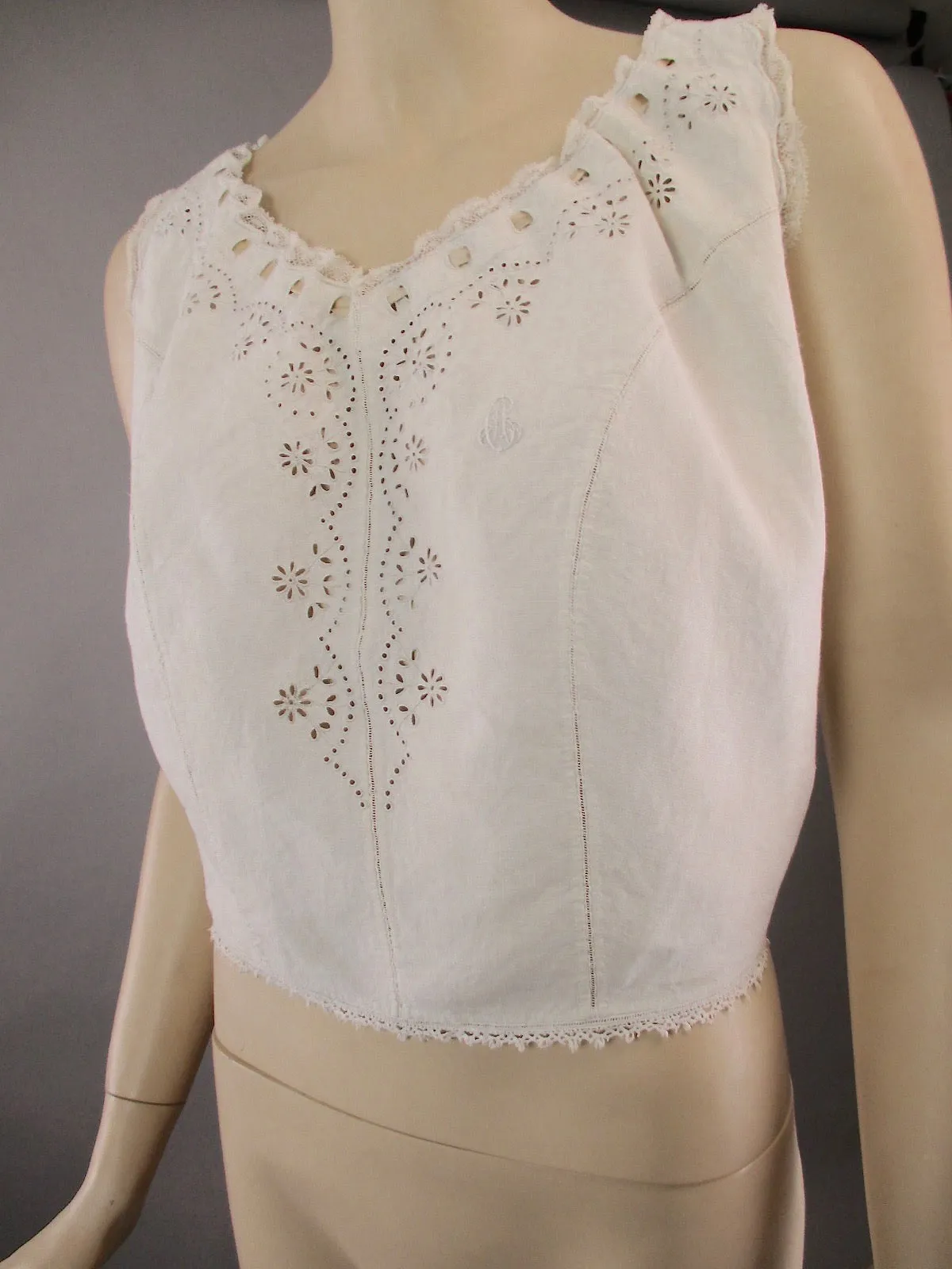 Antique Victorian CivilWar Era Corset Cover Camisole