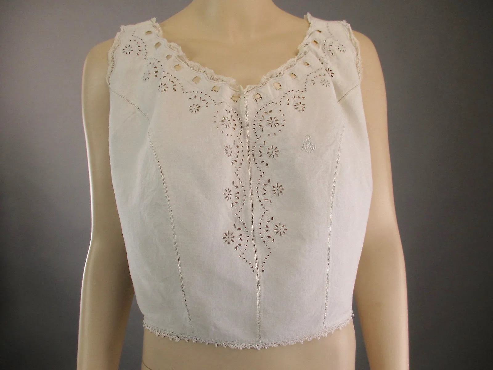Antique Victorian CivilWar Era Corset Cover Camisole