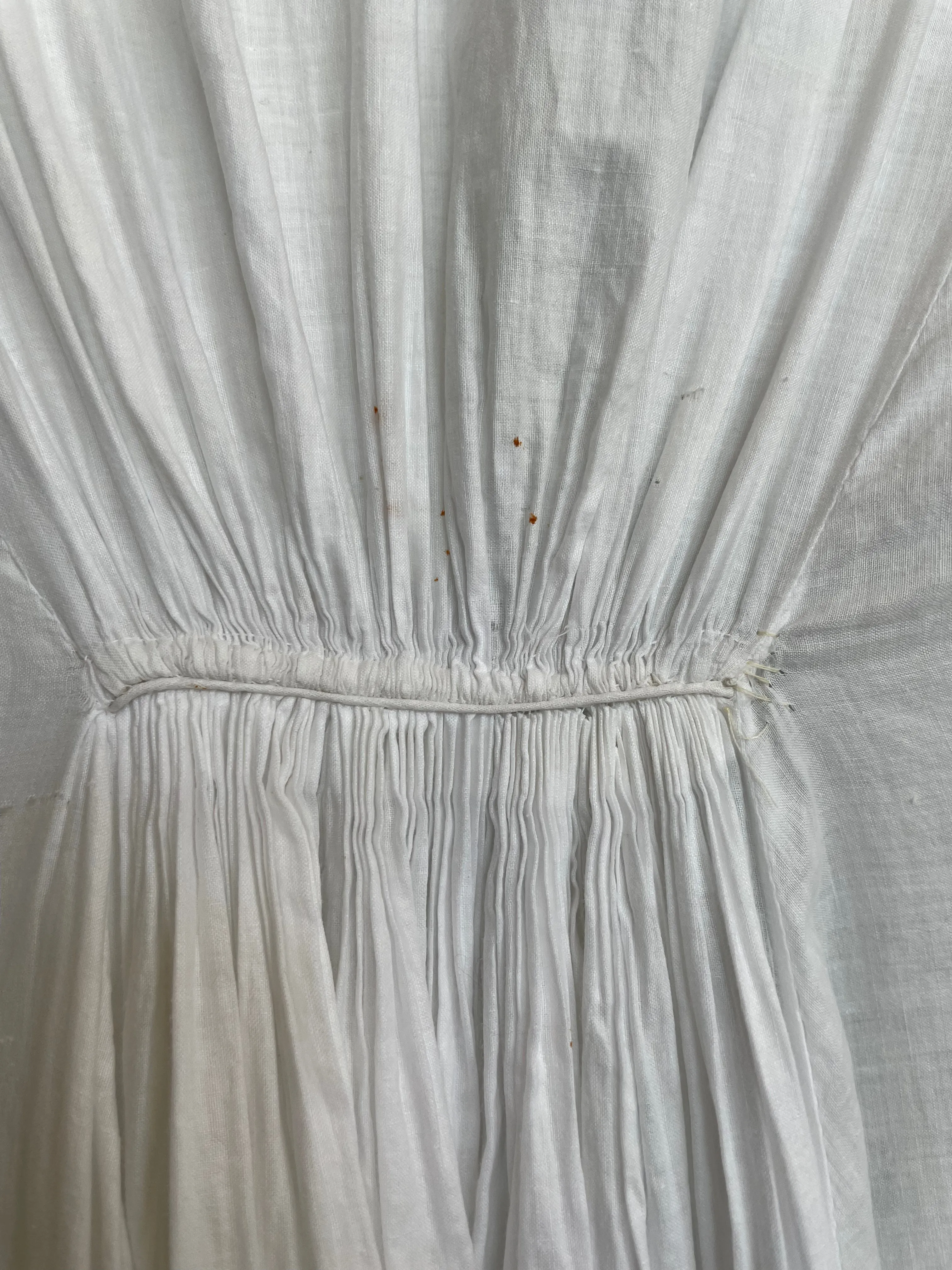 Antique Victorian Cotton Eyelet Trained Trousseau