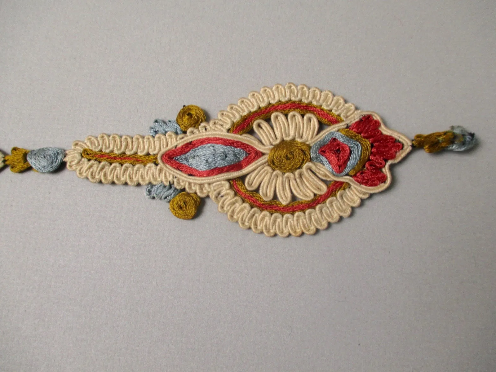 Antique Victorian embroidered applique
