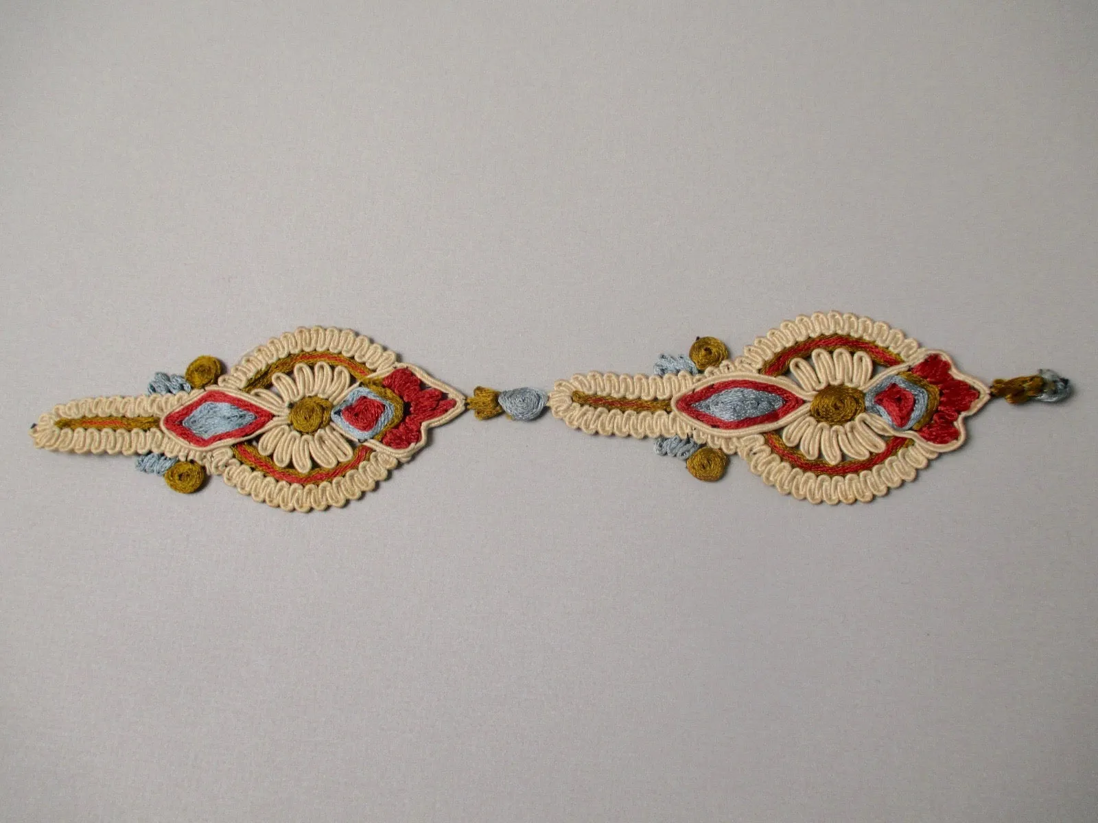 Antique Victorian embroidered applique