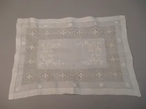 Antique Victorian Embroidered Openwork Runner
