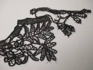 Antique Victorian Jet beaded Applique