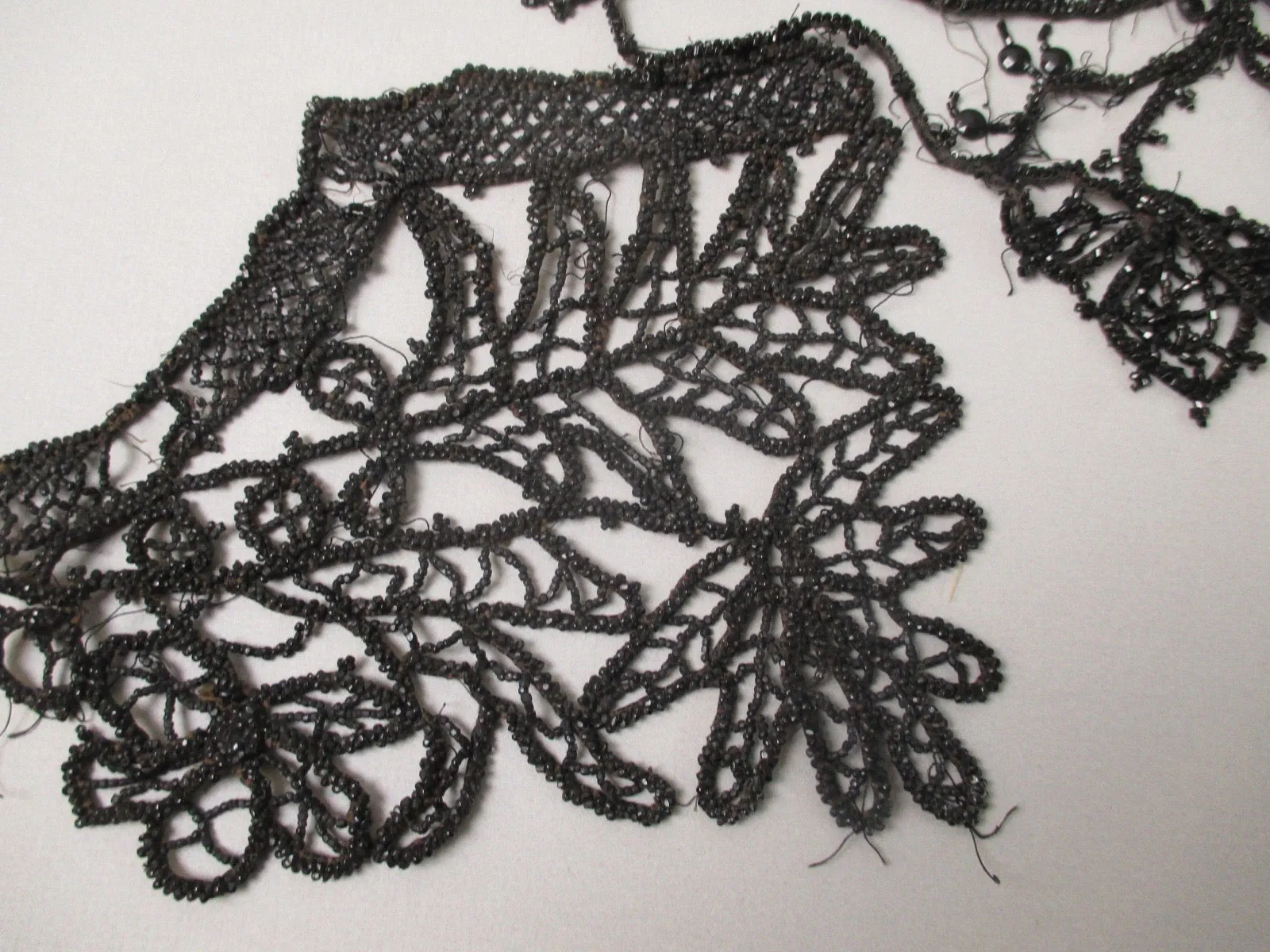 Antique Victorian Jet beaded Applique