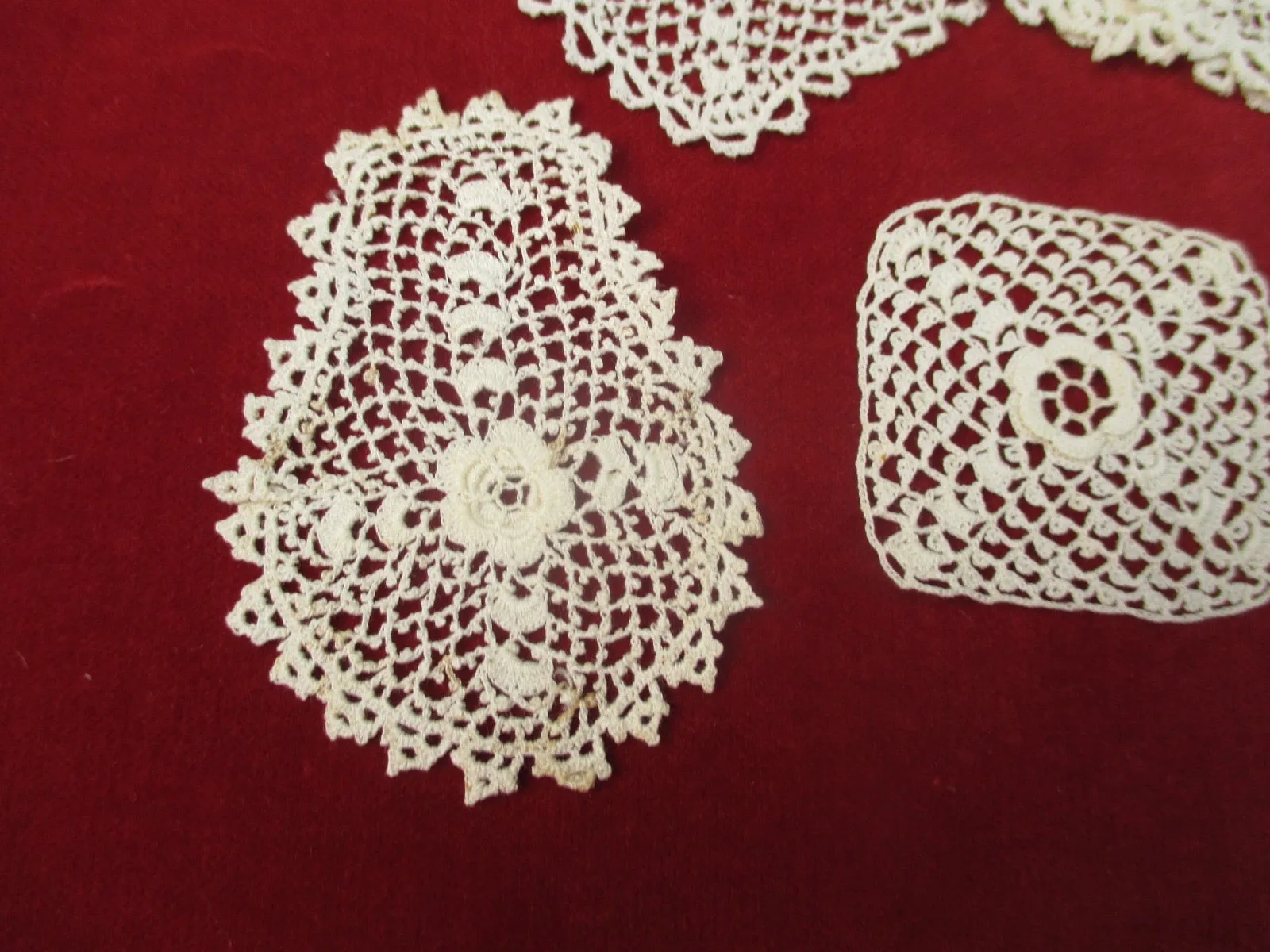 Antique Victorian lace Appliques set of 8