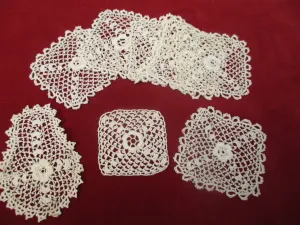 Antique Victorian lace Appliques set of 8