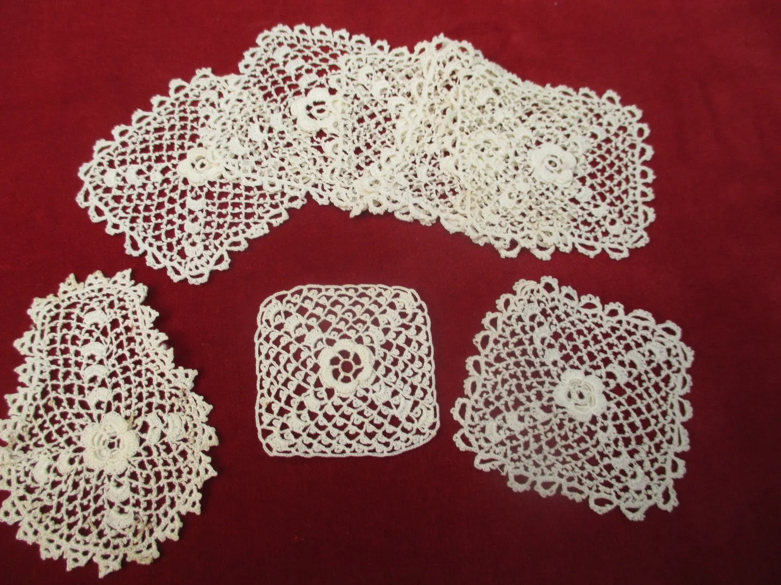 Antique Victorian lace Appliques set of 8